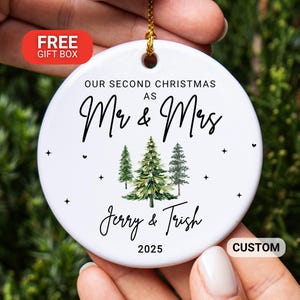 Engagement Christmas Ornament 2025 Personalized Wooden Our First Christmas Ornament - Layered - Custom Couples Ornaments - Canada Wedding Ornament