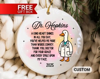 Thank You Doctor Ornament 2025 Personalized Doctor Appreciation Christmas Ornament Custom Family Doctor Poem Keepsake Thankyou Gift for Dr