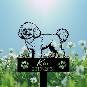 Personalized Bichon Frise Memorial Stake, Bichon Frise Standing Dog Grave Marker, Remembrance Stake, Dog Memorial Stake Gifts, Sympathy Sign