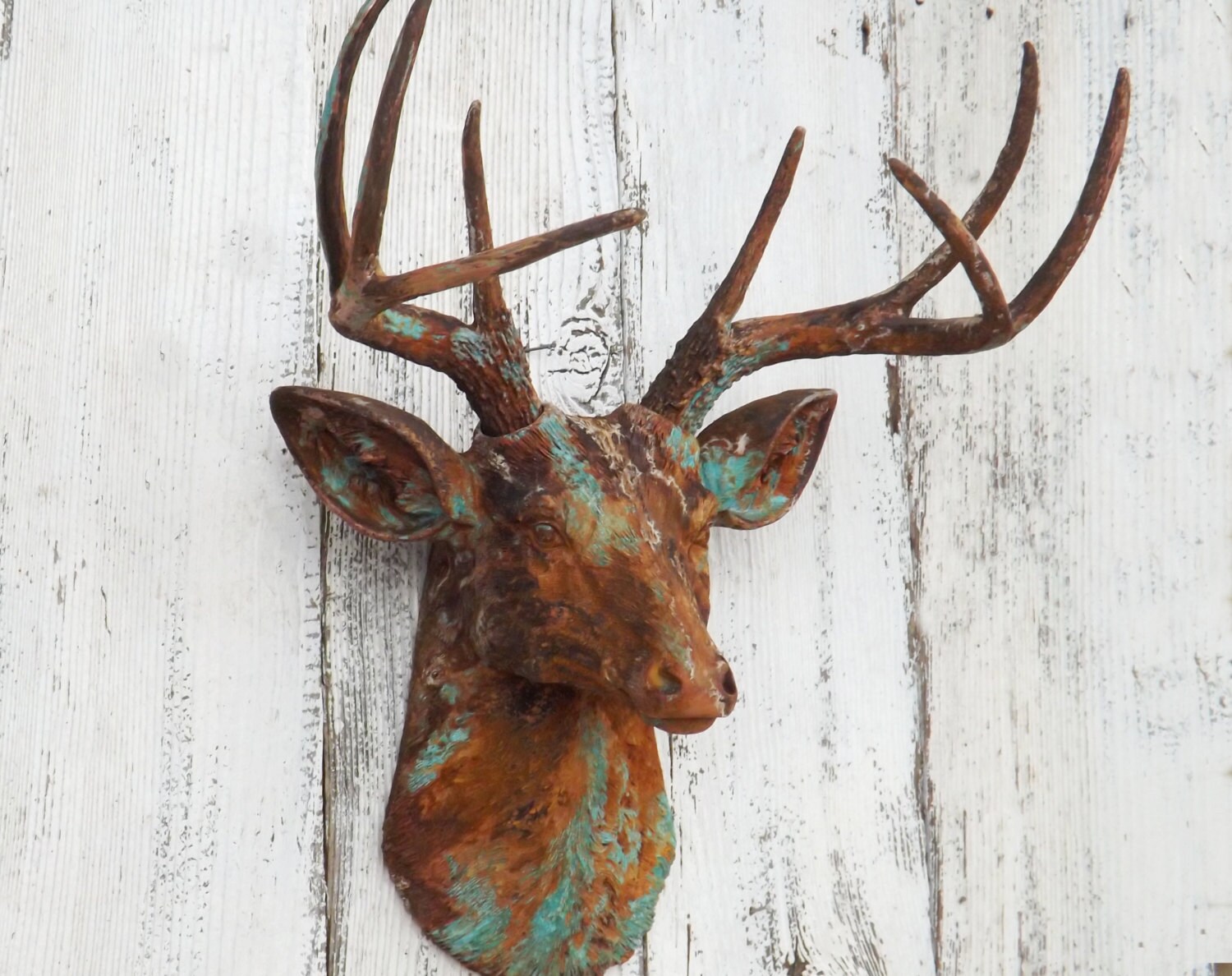 Cabeza de ciervo rústica sala de estar decoración de la | Etsy