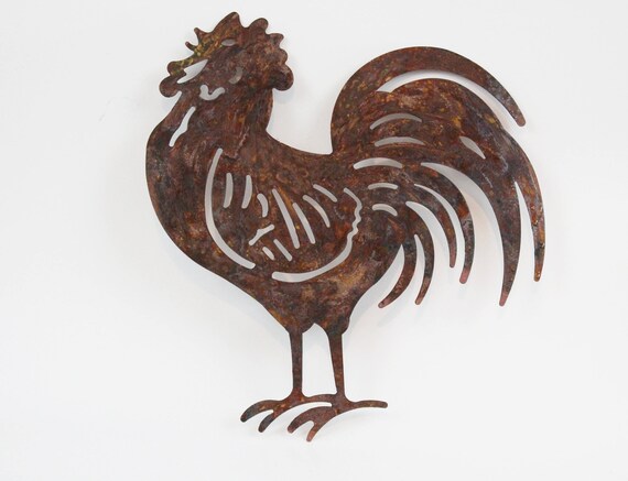 Rooster Wall Artrustic Kitchen Signfarmhouse Rooster Etsy