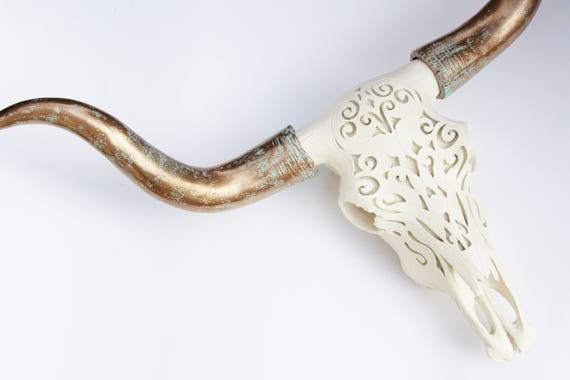 Longhorn Skulllonghorn Decorcow Skullbull Skulllonghorn Etsy