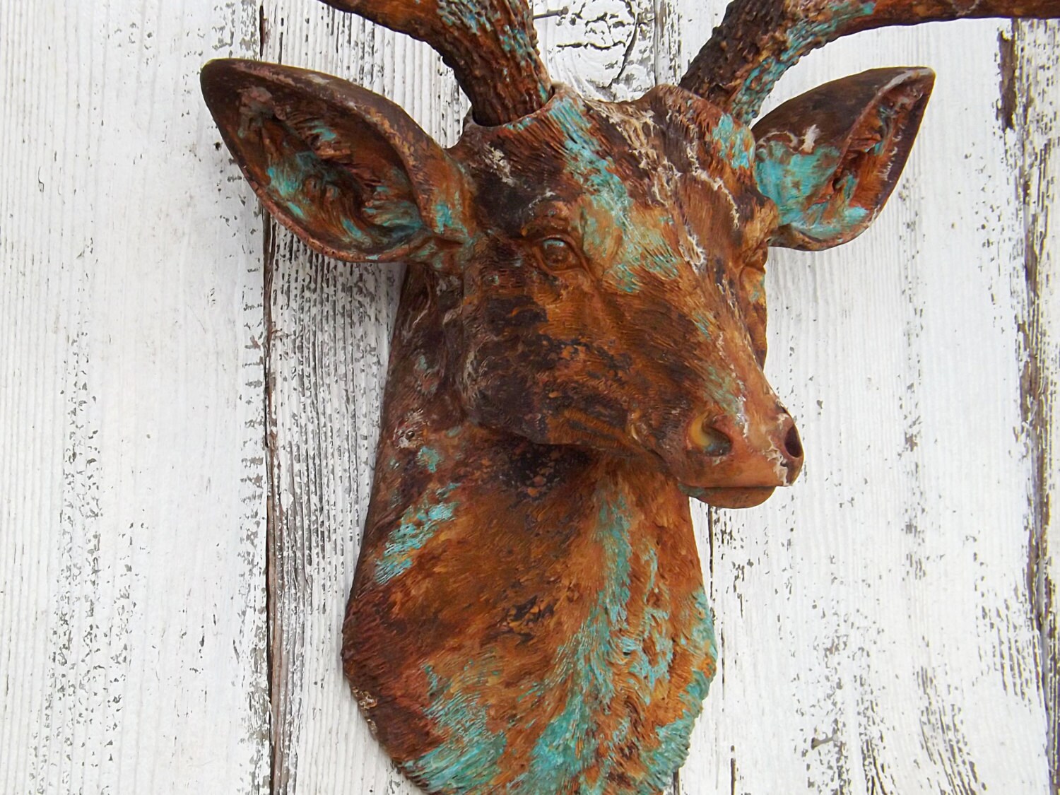 Cabeza de ciervo rústica sala de estar decoración de la | Etsy