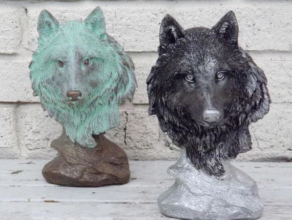Wolf Bustwolf Decornative Americanwolf Sculpturefaux Etsy
