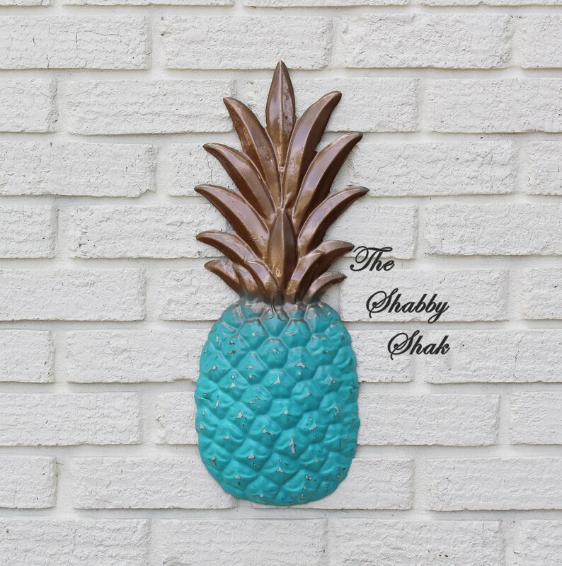 Pineapple Wall Decor Large Metal Pineapple Wall Etsy