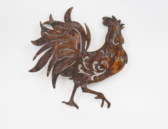 Rooster Wall Artrustic Kitchen Signfarmhouse Rooster Etsy