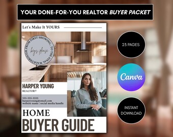 Editable Home Buyer Guide Canva Template for Realtors (Instant Download)