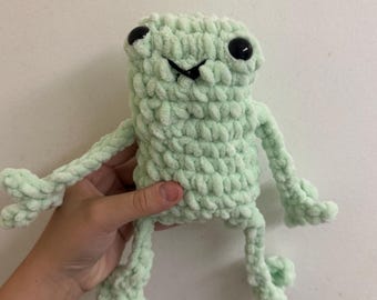 Crochet Leggy Frog Plushie: Handmade Yarn Stuffed Animal