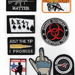 Tactical Shooting Firearms NRA Zombie Theme Sew / Iron on Patches