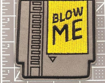 Blow Me NES Retro Game Cartridge Parody 3.5in Patch Iron / Sew-On