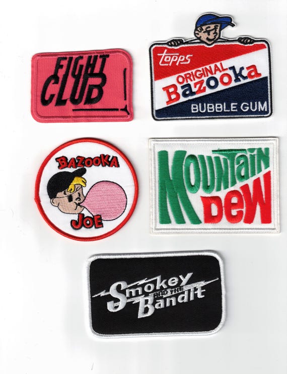 Retro 80s Bazooka Gum Soda Fight Club Movie DIY Iron / Sew On Patches