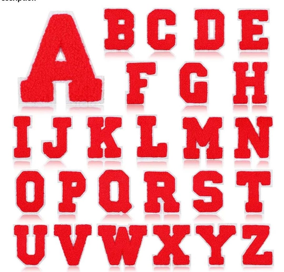 Ponce Red Leters Chenille RED Letter Alphabet 3in Embroidered DIY Iron-on Patch - Etsy