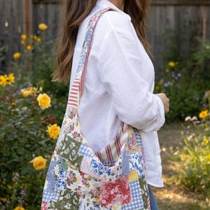 Shabby Chic Patchwork Bag, Reversible handbag, country print
