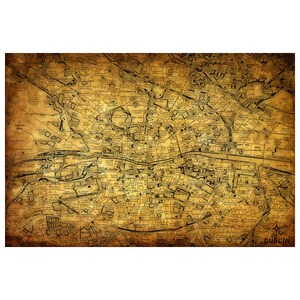 DUBLIN Map 5E - Leather Photo Album, Handmade and Personalized Travel Book, 3rd Leather Anniversary Gift