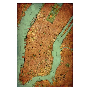 Mappa della città di NEW YORK 15E - Album fotografico in pelle, libro di viaggio fatto a mano e personalizzato, regalo per il 3 ° anniversario in pelle