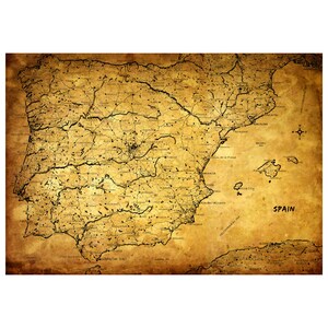 SPANIEN Landkarte 5G - Leder Fotoalbum, handgefertigtes und personalisiertes Reisebuch, 3. Jahrestag Geschenk