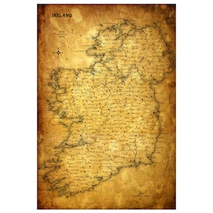 Carte d’IRLANDE 5G - Album photo en cuir, livre de voyage fait à la main et personnalisé, cadeau anniversaire du 3ème cuir