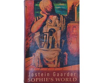 Sophie's World by Jostein Gaarder - Leather Covered, Wood Hardback Book, Personalized Limited Edition Gift