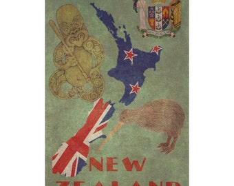 NUEVA ZELANDA 1FS Álbum de fotos de cuero, Álbum de recortes personalizado, Libro de viaje hecho a mano, 3er regalo de aniversario de cuero