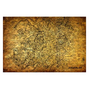 JERUSALEM Map 5E - Leather Photo Album, Handmade and Personalized Travel Book, 3rd Leather Anniversary Gift