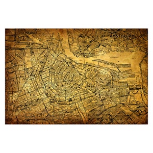 AMSTERDAM Map 5E - Leather Photo Album, Handmade and Personalized Travel Book, 3rd Leather Anniversary Gift