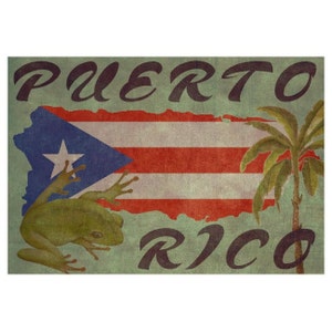 PUERTO RICO 1FS Leather Photo Album, Personalized Scrapbook Album, Handmade Travel Book, 3rd Leather Anniversary Gift