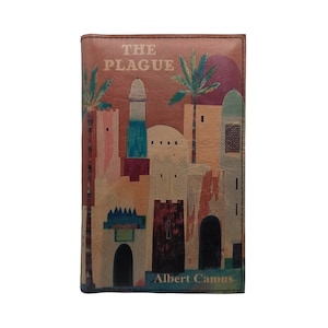 The Plague by Albert Camus - Leather Covered, Wood Hardback Book, Personalized Limited Edition Gift