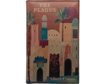 The Plague di Albert Camus - Libro con copertina rigida in legno, rivestito in pelle, regalo personalizzato in edizione limitata