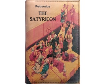 Il Satyricon di Petronius - Libro con copertina rigida in legno, rivestito in pelle, regalo personalizzato in edizione limitata