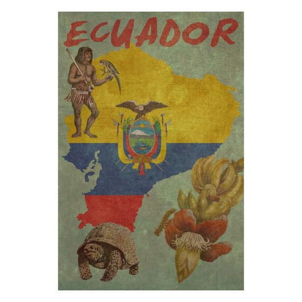 ECUADOR 1FS Leather Photo Album, Personalized Scrapbook Album, Handmade Travel Book, 3rd Leather Anniversary Gift