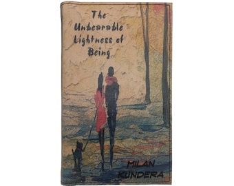 L'insostenibile leggerezza dell'essere di Milan Kundera - Libro con copertina rigida in legno e copertina in pelle, regalo personalizzato in edizione limitata