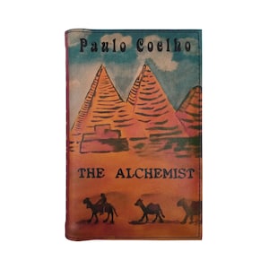 De alchemist van Paulo Coelho - met leer bedekt, houten boek met harde kaft, gepersonaliseerd limited edition cadeau