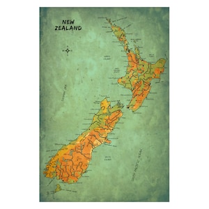 NOUVELLE-ZÉLANDE Carte 15G Leather Journal rechargeable, Carnet en cuir personnalisé, Couverture du carnet de voyages, Cadeau anniversaire 3ème cuir