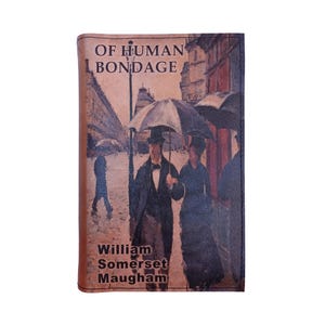 Of Human Bondage door W. Somerset Maugham - met leer bedekt, houten boek met harde kaft, gepersonaliseerd limited-edition cadeau
