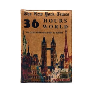 NYT 36 Hours World 150 Cities from Abu Dhabi to Zurich - Leather Covered, Wood Hardback Coffee Table Book, Personalized Limited Edition Gift