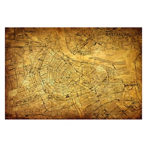 AMSTERDAM Map 5E - Journal en cuir rechargeable, carnet en cuir personnalisé, couverture de carnet de voyages, cadeau anniversaire 3ème cuir