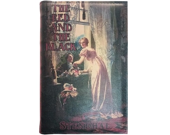 Il rosso e il nero di Stendhal - Libro con copertina rigida in legno, rivestito in pelle, regalo personalizzato in edizione limitata
