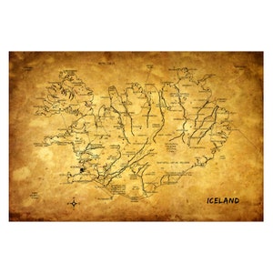 Carte de l’ISLANDE 5G - Album photo en cuir, livre de voyage fait à la main et personnalisé, cadeau anniversaire du 3ème cuir