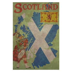 SCOTLAND 1FS Leather Photo Album, Personalized Scrapbook Album, Handmade Travel Book, 3rd Leather Anniversary Gift