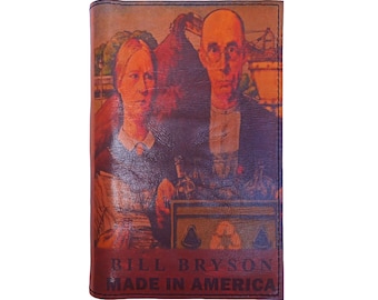 Made in America by Bill Bryson - Leather Covered, Wood Hardback Book, Personalized Limited Edition Gift