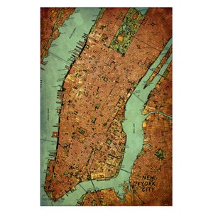 NEW YORK City Map 15E Leather Journal rechargeable, carnet en cuir personnalisé, couverture de carnet de voyages, cadeau anniversaire 3ème cuir