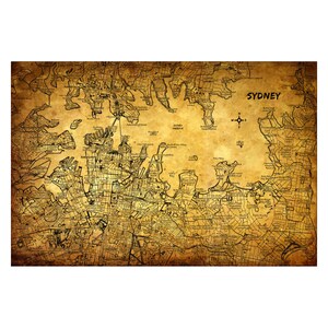 SYDNEY Map 5E - Leather Photo Album, Handmade and Personalized Travel Book, 3rd Leather Anniversary Gift