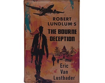 The Bourne Deception by Eric Van Lustbader - Leather Covered, Wood Hardback Book, Personalized Limited Edition Gift