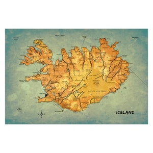 Carte ISLANDE 15G - Album photo en cuir, livre de voyage fait à la main et personnalisé, cadeau anniversaire du 3ème cuir