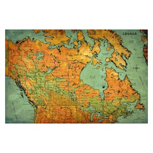 CANADÁ Mapa 15G Leather Journal recargable, cuaderno de cuero personalizado, cubierta de cuaderno de viajero, regalo de 3er aniversario de cuero