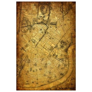 NEW ORLEANS Map 5E - Leder Fotoalbum, handgefertigtes und personalisiertes Reisebuch, 3. Jahrestag Geschenk