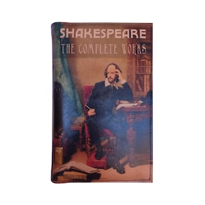 William Shakespeare The Complete Works - Leather Covered, Wood Hardback Book, Personalized Limited Edition Gift