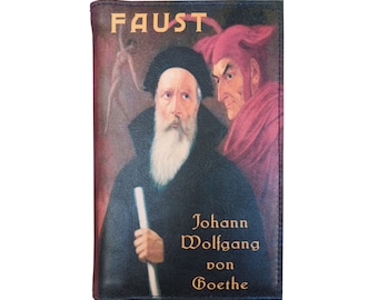 Faust by Johann Wolfgang von Goethe - Leather Covered, Wood Hardback Book, Personalized Limited Edition Gift