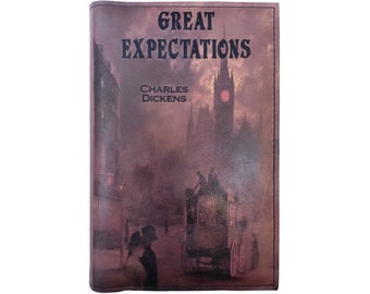 Great Expectations by Charles Dickens - Leather Covered, Wood Hardback Book, Personalized Limited Edition Gift