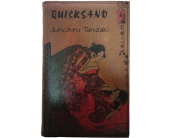 Quicksand by Junichiro Tanizaki - Leather Covered, Wood Hardback Book, Personalized Limited Edition Gift